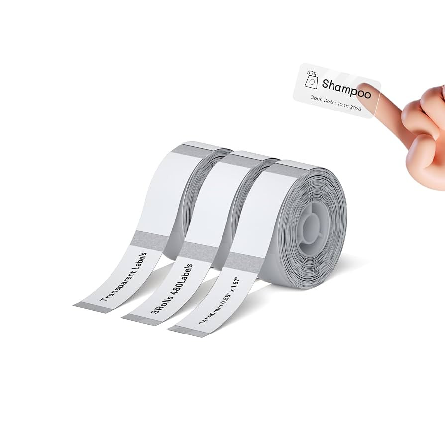 NIIMBOT D110 Label Maker Tape Adhesive Clear Label Paper 0.55" X 1.57" (14 X 40mm) 160 Labels/Rol... | Amazon (US)