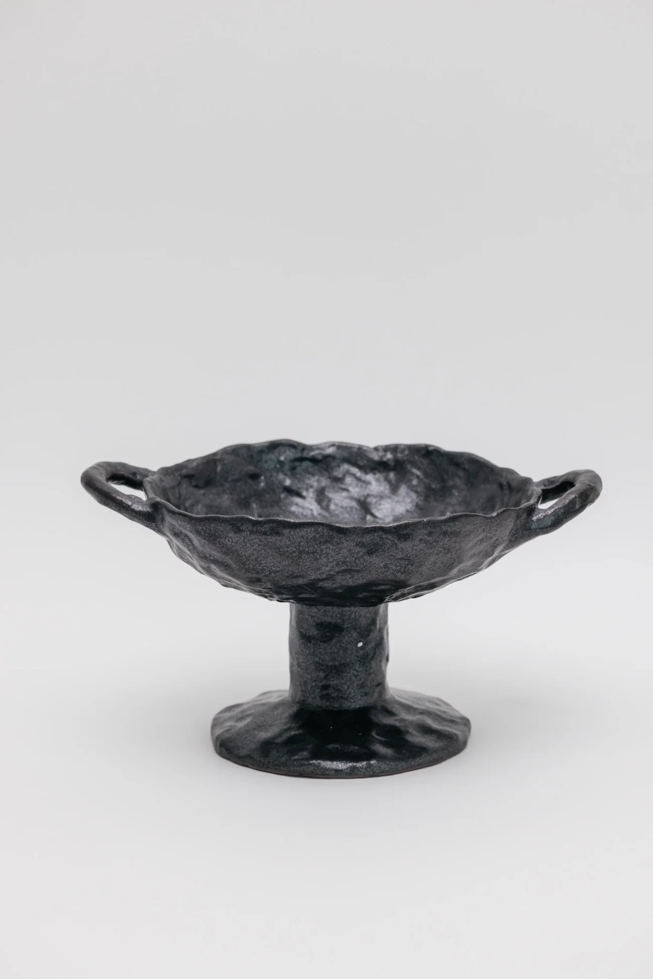 Stoneware Pedestal with Handles | THELIFESTYLEDCO