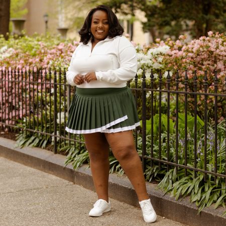 Weekend Outfit Inspo- My favorite pleated skorts are 30% off right now at Aerie! Wearing a size XL here and I usually wear an 18 bottom  

#LTKfindsunder50 #LTKplussize #LTKActive