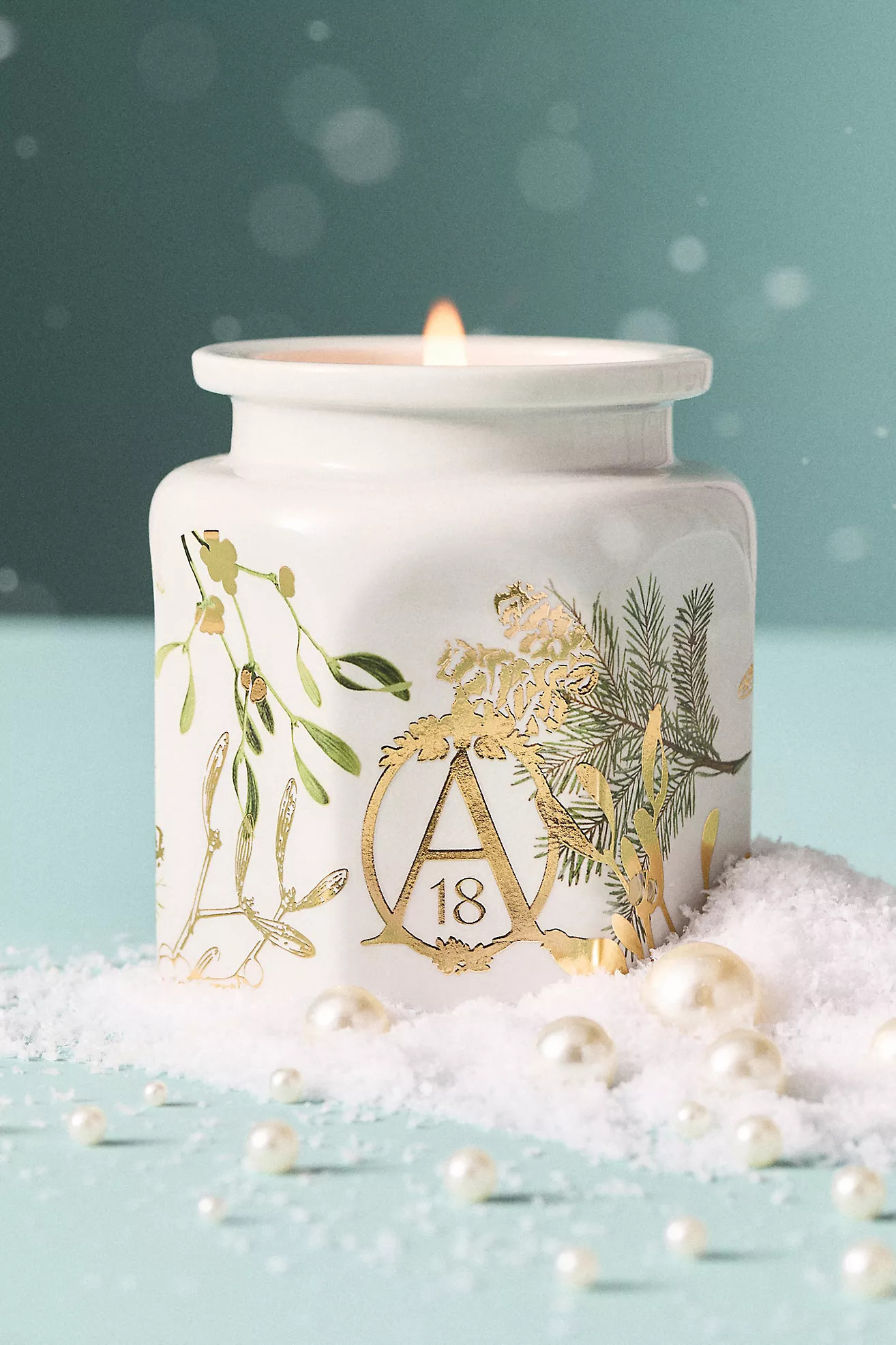 Apothecary 18 Fresh Mistletoe & Moss Ceramic Candle | Anthropologie (US)