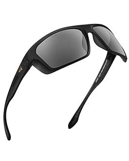 KastKing Huzzah Polarized Sport Sunglasses for Men and Women, Matte Blackout Frame, Smoke Lens | Amazon (US)