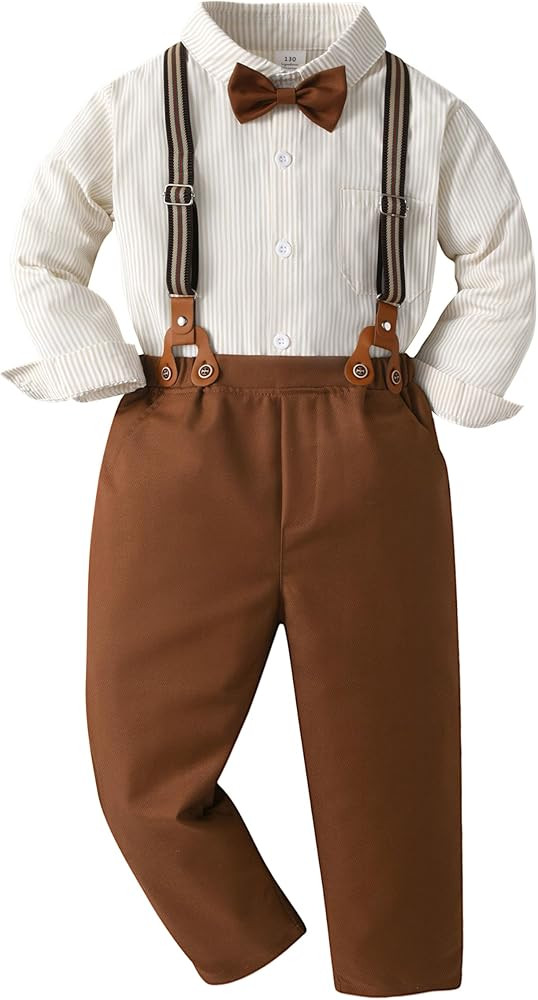 Toddler Boy Dress Clothes Outfit Button Down Shirt + Pants Set, 12 Months - 8 Years | Amazon (US)