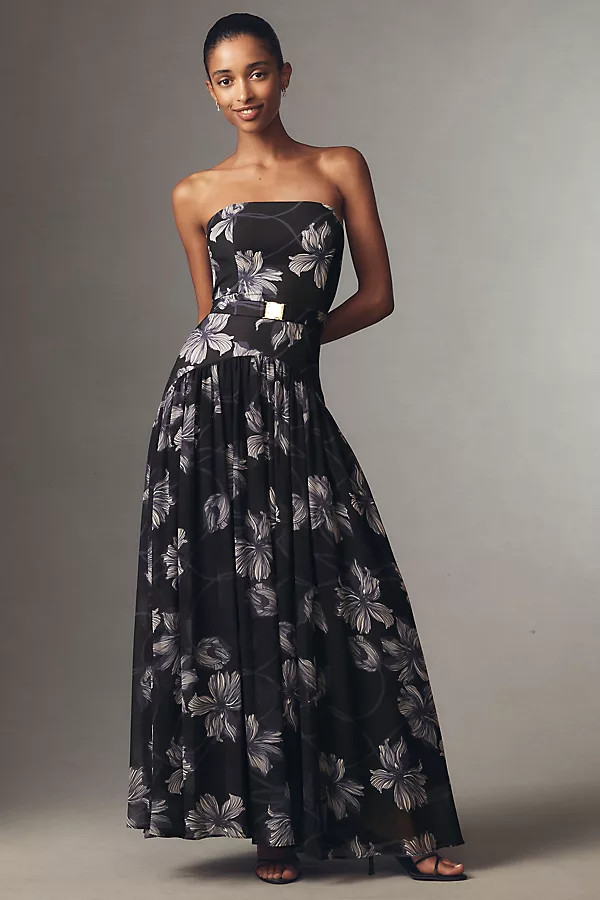 Hutch Carmel Strapless Belted Drop-Waist Maxi Dress | Anthropologie (US)