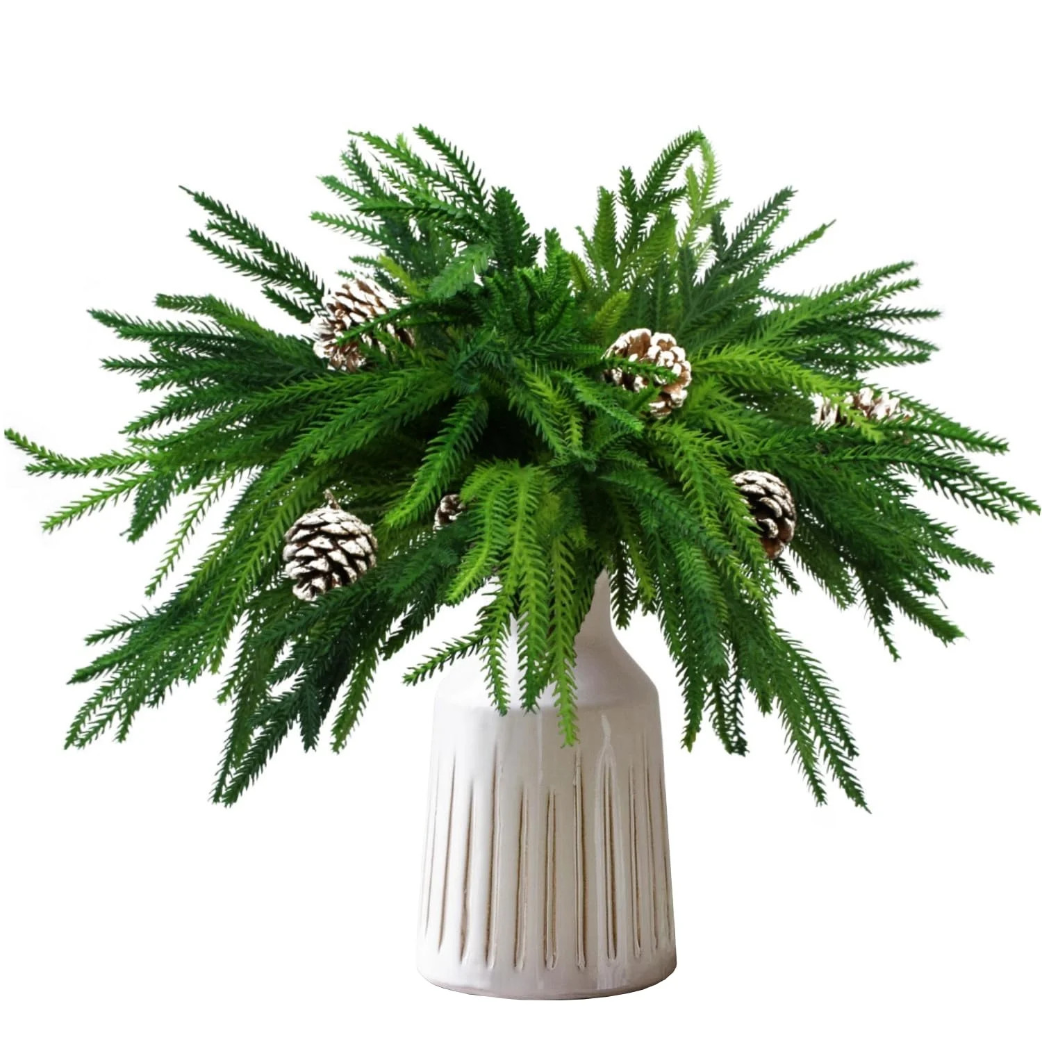 Christmas Norfolk Pine Branches, 8Pcs Christmas Greenary Stems, Real Touch Norfolk Pine Stems wit... | Walmart (US)