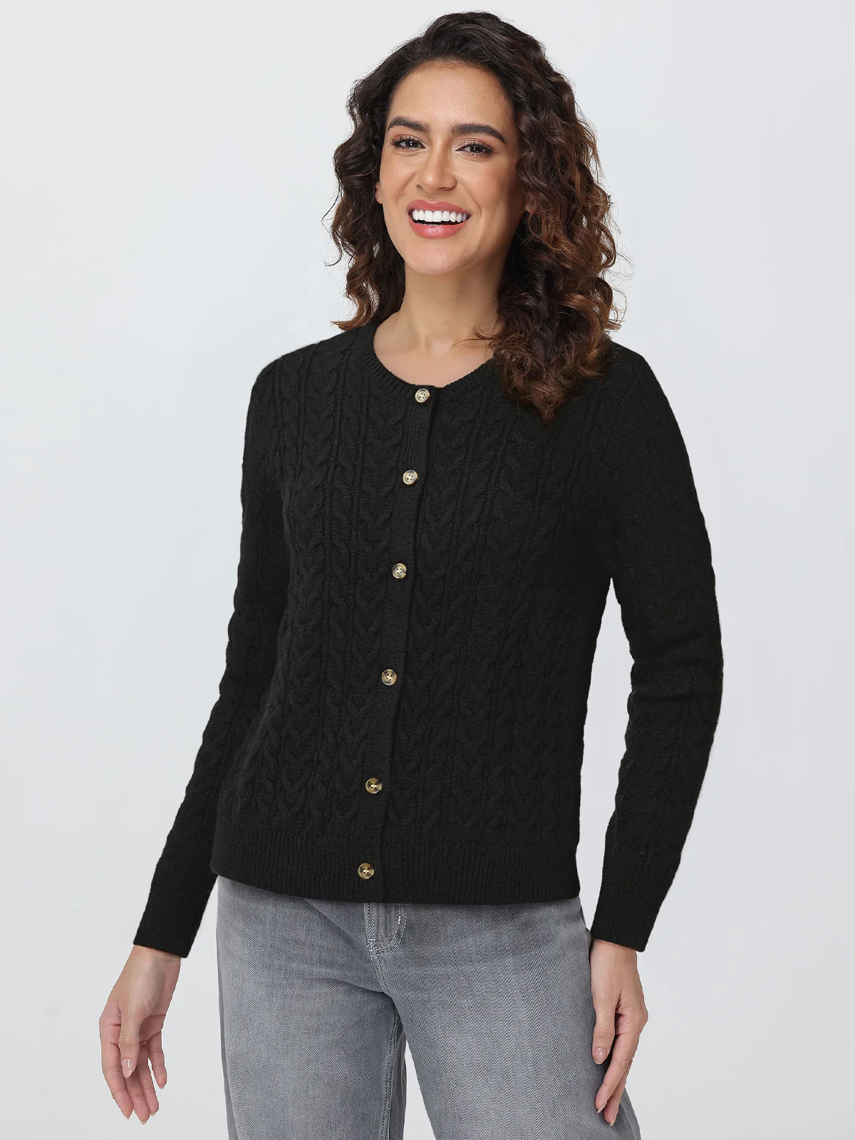 89th & Madison Cable Knit Crewneck Cardigan | 89th + Madison