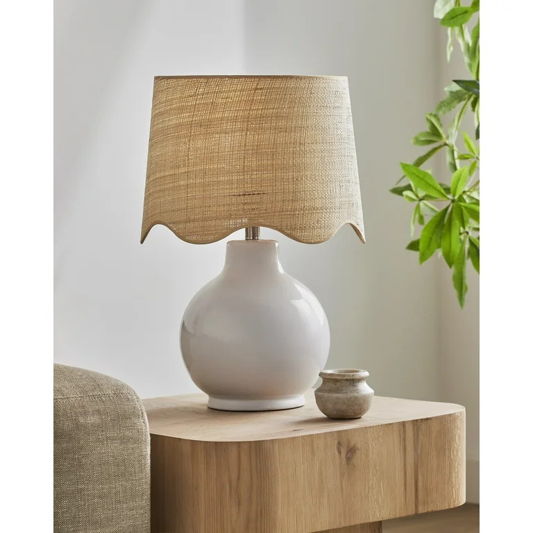 Mark&Day Table Lamps, Tereza Rustic White/Wheat Bedside Table Lamp for Nightstand Bedroom, Living... | Walmart (US)