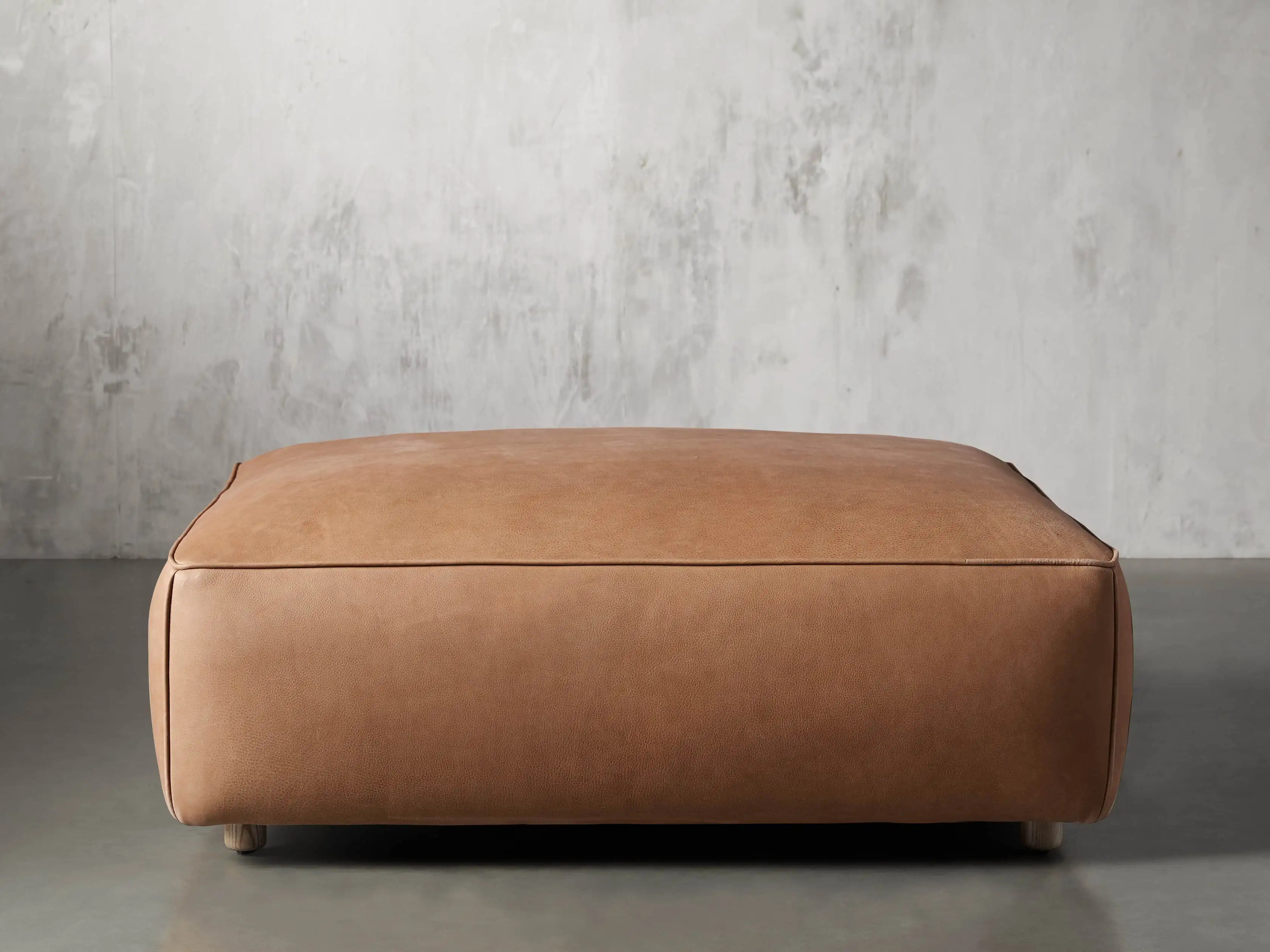 Madrone Leather Ottoman | Arhaus