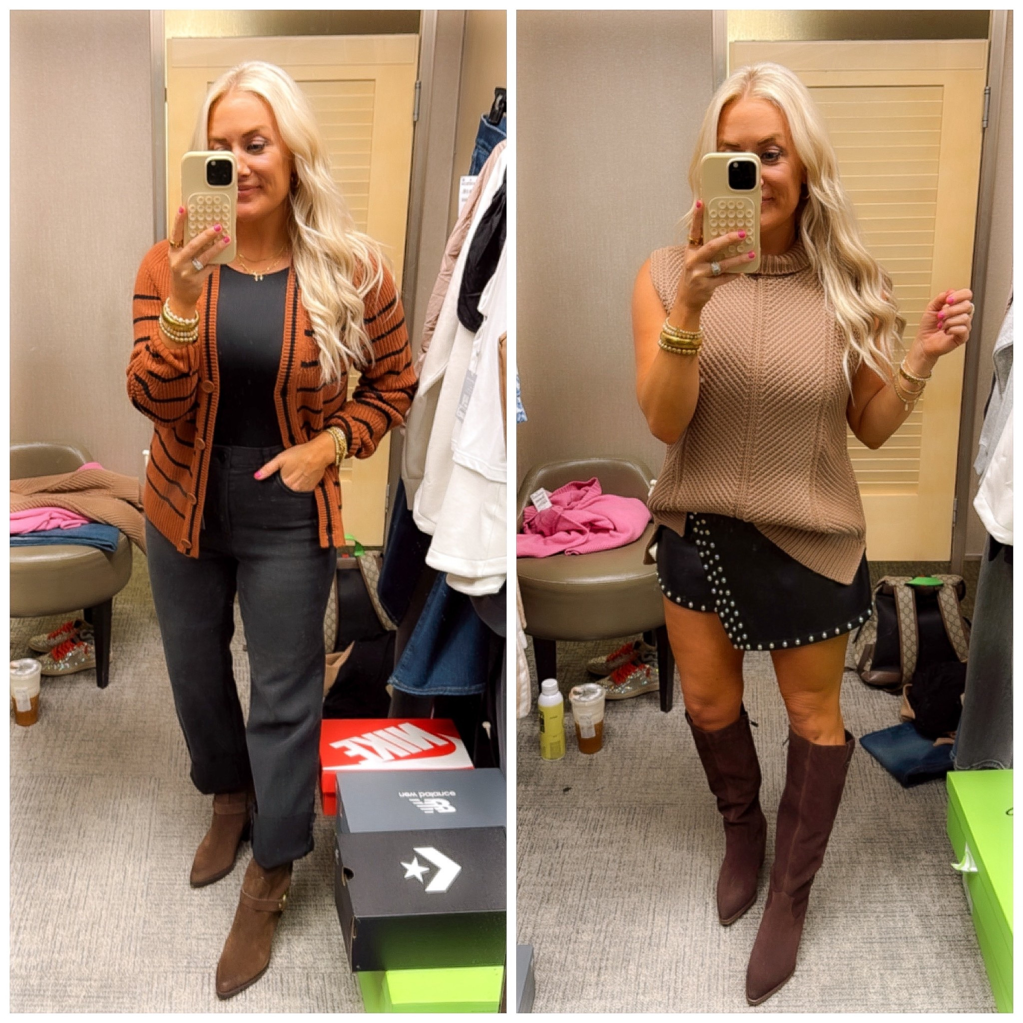 Nsale casual workwear finds 
Cardigan + sweater / XS
Jeans and skirt / size 8

#LTKStyleTip #LTKSaleAlert #LTKWorkwear