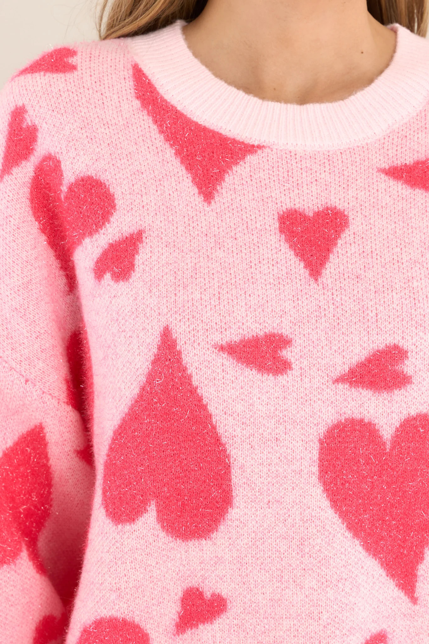 All Love Pink Heart Sweater | Red Dress 