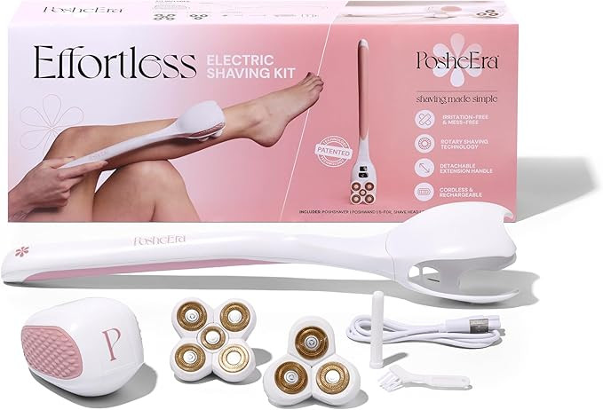 Self-Care Shave Kit | Friction-Fit Handle for Easy Reach & Comfort | 3 & 5 Petal Shave Heads | US... | Amazon (US)