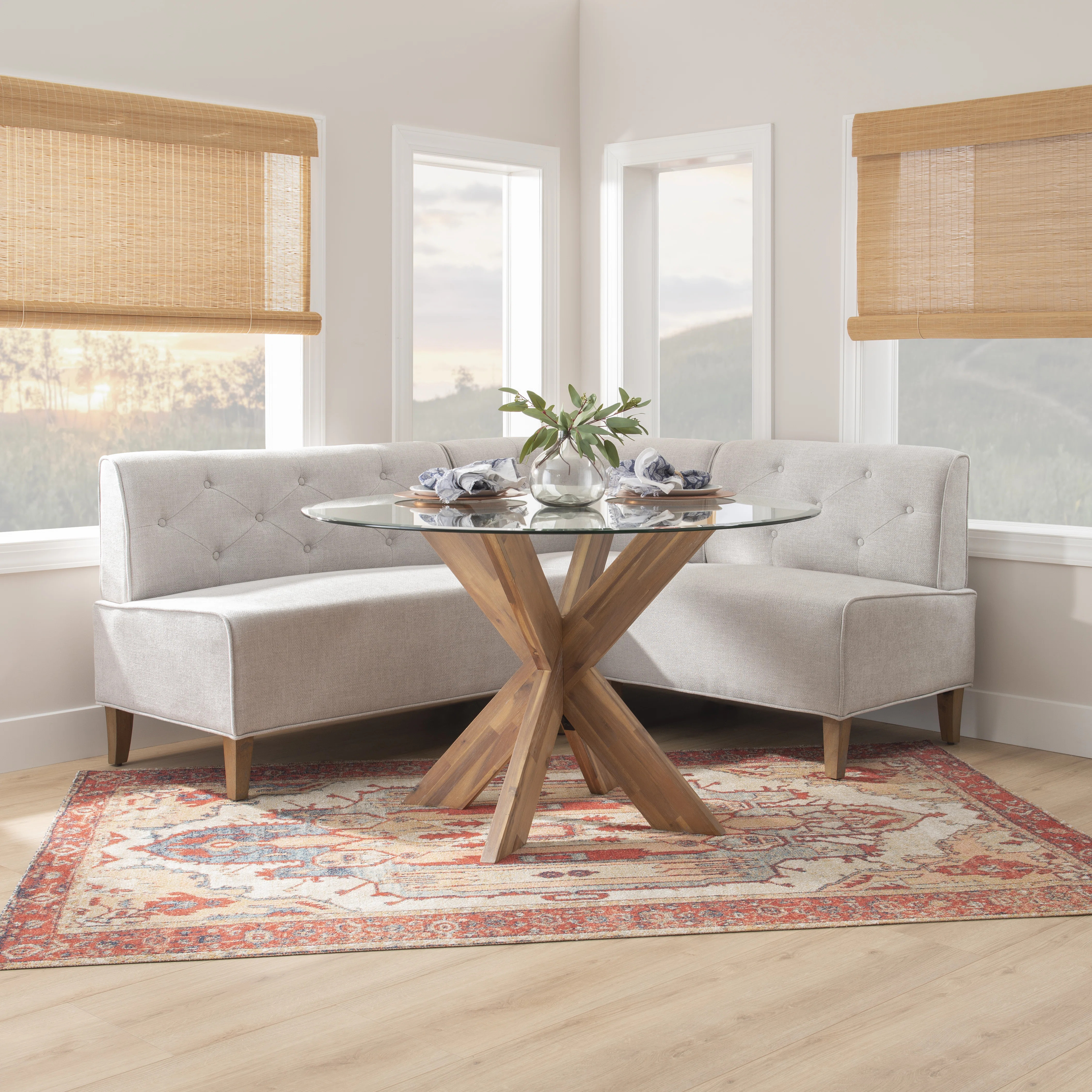 Lark Manor™ Alejoa Upholstered Corner Nook And Dining Table Set & Reviews | Wayfair | Wayfair North America