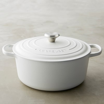 Le Creuset Signature Enameled Cast Iron Round Dutch Oven, 7 1/4-Qt., Matte White | Williams-Sonoma