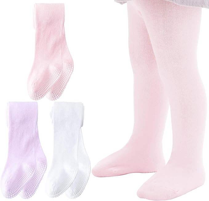 Baby Tights Non Slip Baby Girl Tights Seamless Cotton Pantyhose Toddler Stockings Winter Warm Leg... | Amazon (US)
