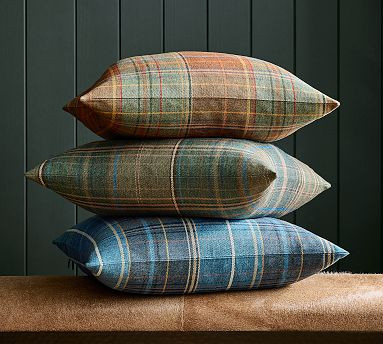 Woodrow Plaid Pillow Cover, 22" | Pottery Barn (US)