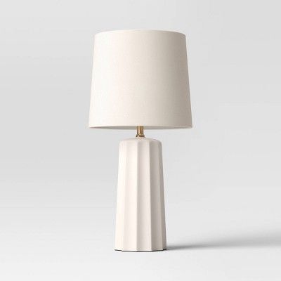 24.75"x13" Ribbed Ceramic Table Lamp Cream - Threshold™ | Target