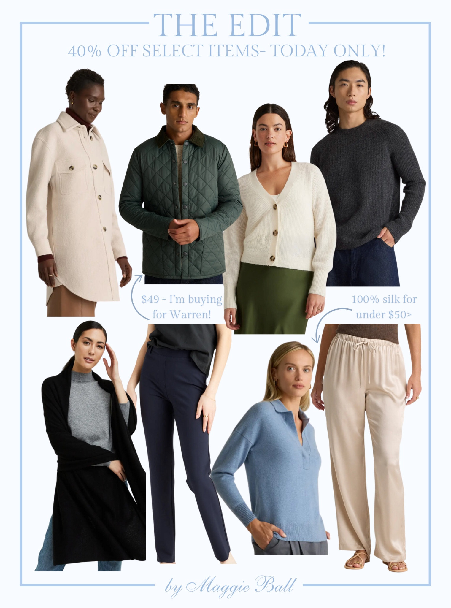 My code “INFG-MAGGIEMBALL10” stacks on the Quince Black Friday Sale!