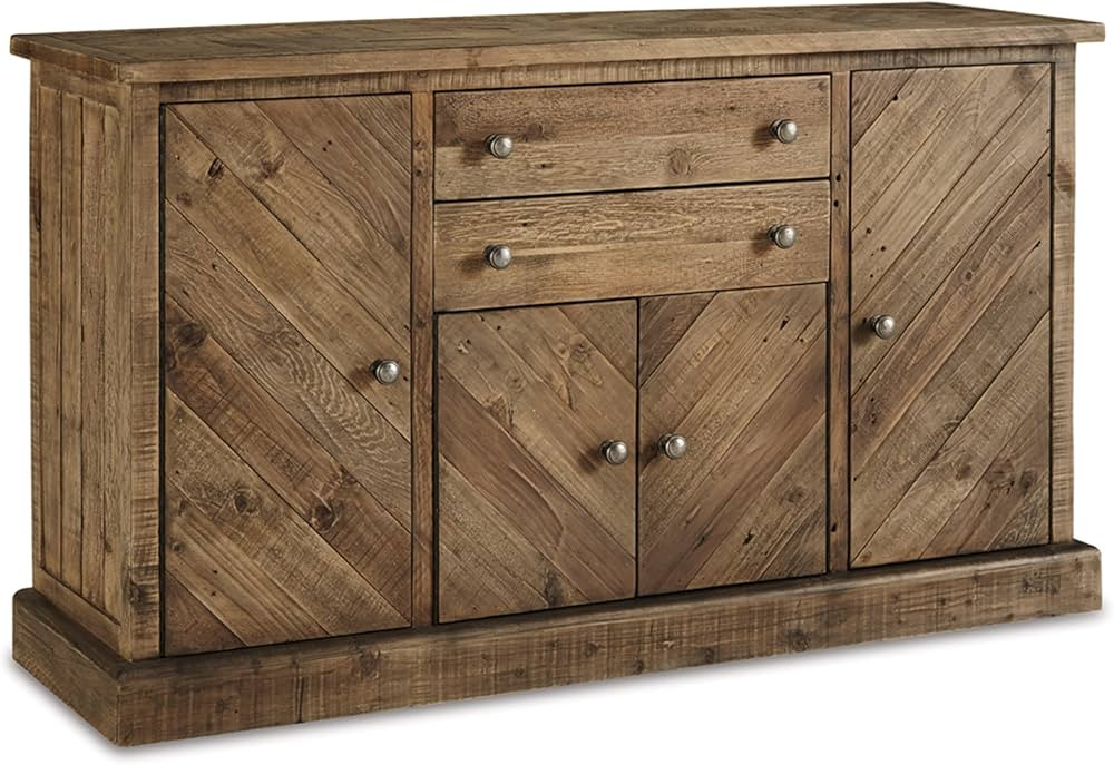 Signature Design by Ashley Grindleburg Farmhouse Reclaimed Wood Dining Room Buffet or Server, Lig... | Amazon (US)