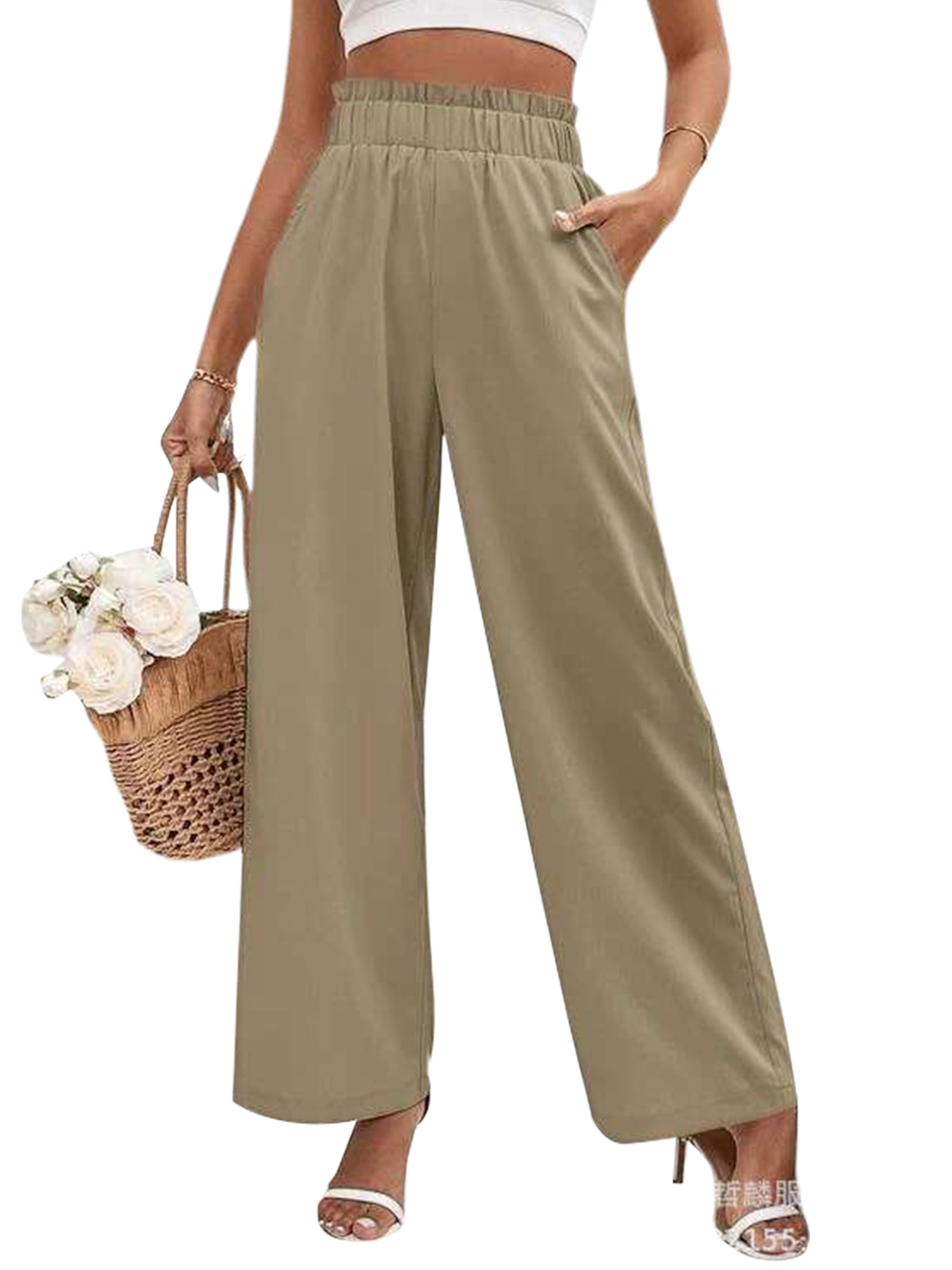 Avamo Pants For Womens Wide Leg Lounge Pants with Pockets Lightweight High Waist Loose Trousers B... | Walmart (US)