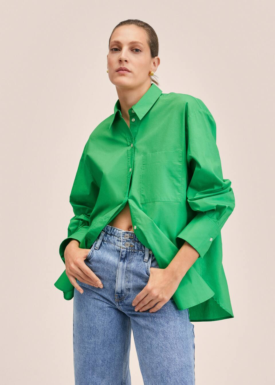 Oversize cotton shirt | MANGO (US)