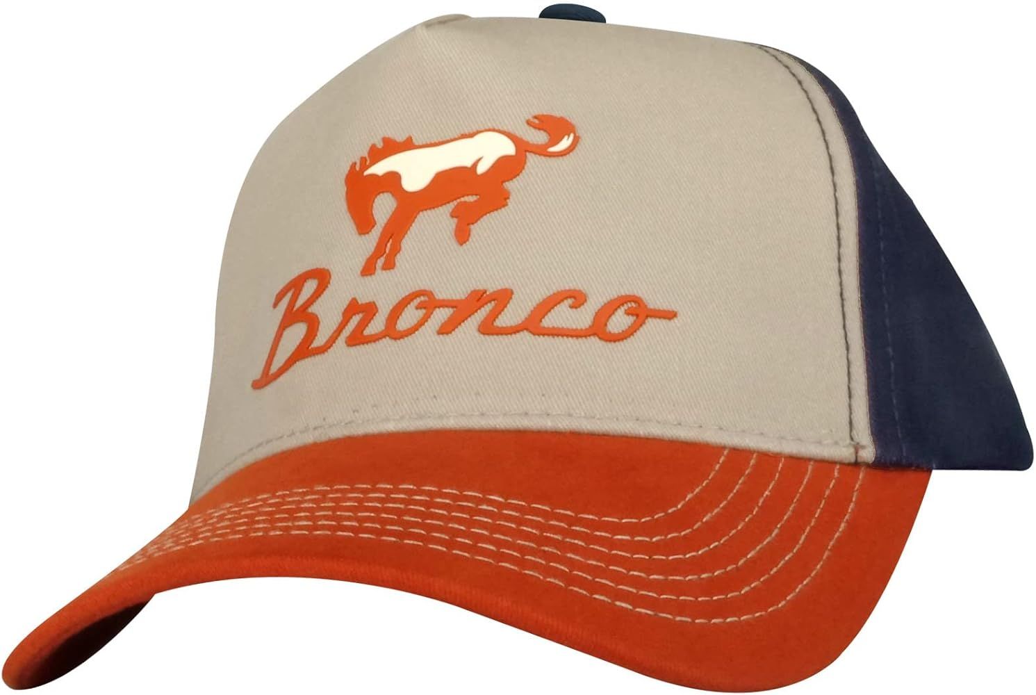 Ford Vintage Bronco Baseball Cap, Adjustable Strap Trucker Hat, Navy Blue/Orange | Amazon (US)