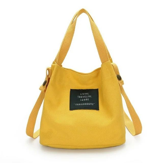 Fashion Women's Canvas Handbag Shoulder Bag Tote Purse Cute Travel Bucket bag yellow | Walmart (US)