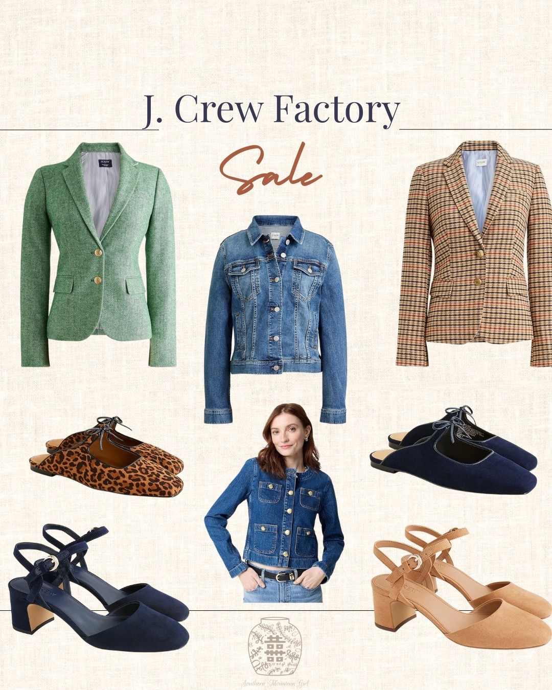 Love J.Crew factory and love that all of these fun things are on sale. I bought a  jacket just like the green and plaid one in a different color last year and love it. I did go up one size to be able to wear a sweater under it. I bought the tan heels last year and love them as well.

#LTKSaleAlert #LTKShoeCrush #LTKSeasonal