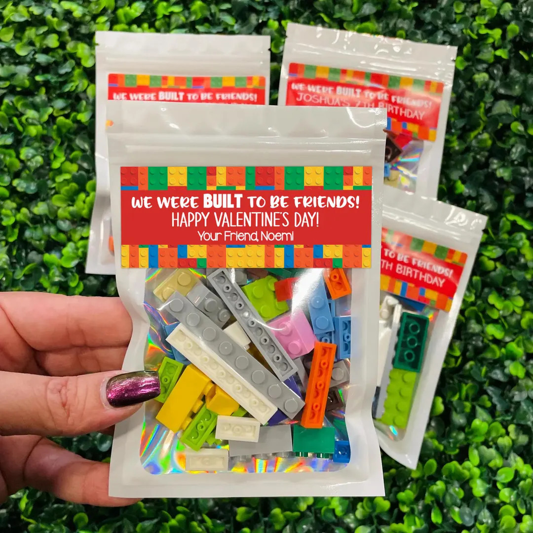 Personalized Building Block Valentine's Kit: Non-candy Valentine Classroom Gift for Students | Etsy (US)