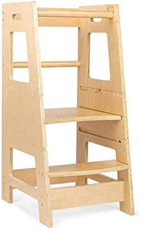 KidzWerks Child Standing Tower, Wood Step Stools for Kids, Toddler Step Stool for Kitchen Counter... | Amazon (US)
