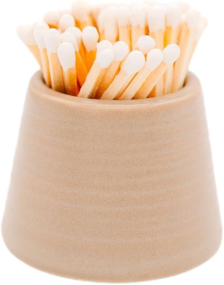 River Birch Taupe Ceramic Match Holder with Striker | Birthday, Holiday, Decorative, Gifts | Match S | Amazon (US)