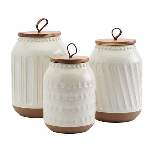 Tabletops Gallery Ziggy 3-Piece Kitchen Canister Set | HSN