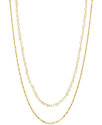 Heart Chain 18" Layered Necklace in 18k Gold-Plated Sterling Silver, Created for Macy's | Macys (US)