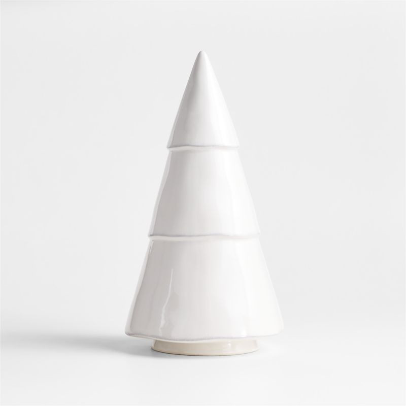 Marin Large White Ceramic Christmas Tree | Crate & Barrel | Crate & Barrel