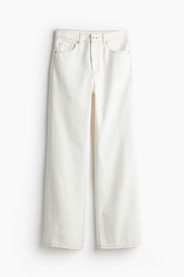 H & M - Wide High Jeans - White | H&M (US + CA)
