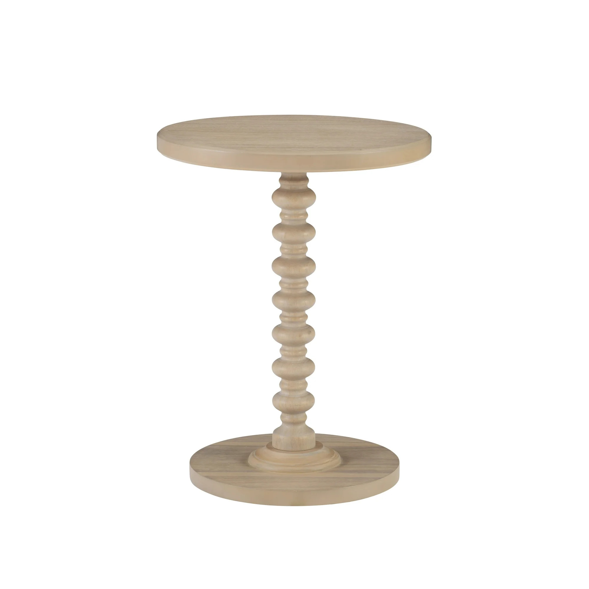 Powell Pesaro Round Pedestal Indoor Accent Side Table, 22.25" Tall, Natural | Walmart (US)