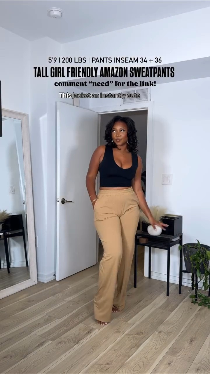 LOVE these $36 Amazon sweatpants. Long for the long legged girls!! 32, 34 inseam and 36 inseam available!! I am 5’9 | 200 lbs and liked the LARGE or XL fit with 34 inseam the best for me!!! They have an internal drawstring to adjust the waist and are sooo stretchy!! Perfection and comfort. Medium in the jacket + small in the tank top

#LTKfindsunder50 #LTKmidsize #LTKActive
