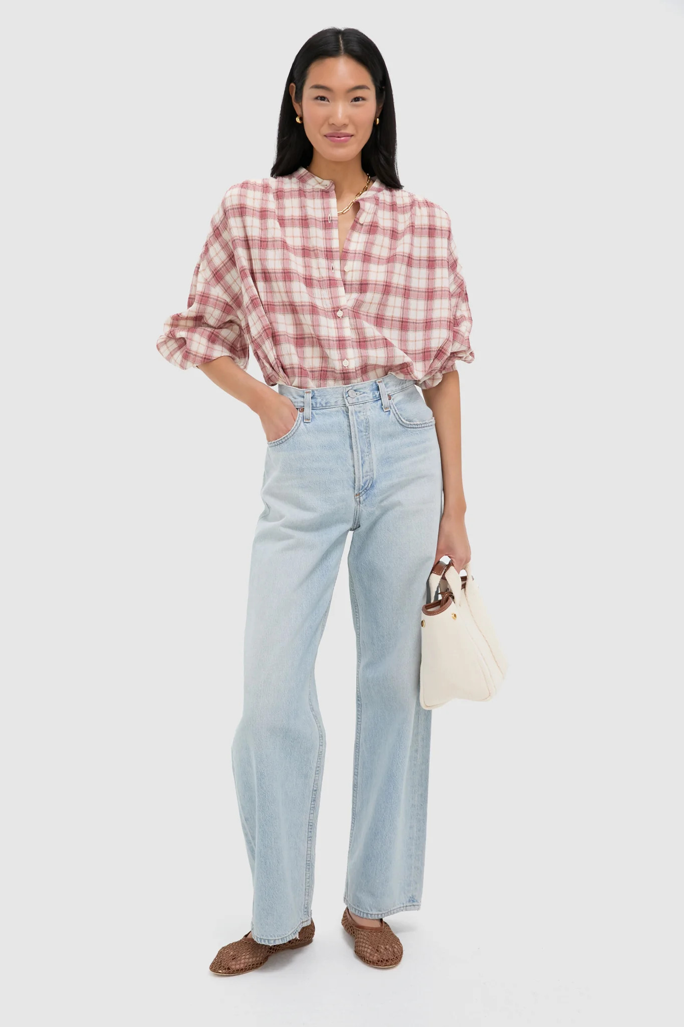 Pink and White Plaid Juliette Button Down | Tuckernuck (US)