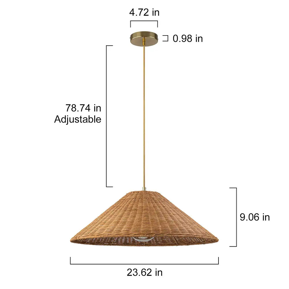 1-Light Farmhouse Straw Hat Hand Woven Chandelier with Natural Rattan Shade - Bed Bath & Beyond -... | Bed Bath & Beyond