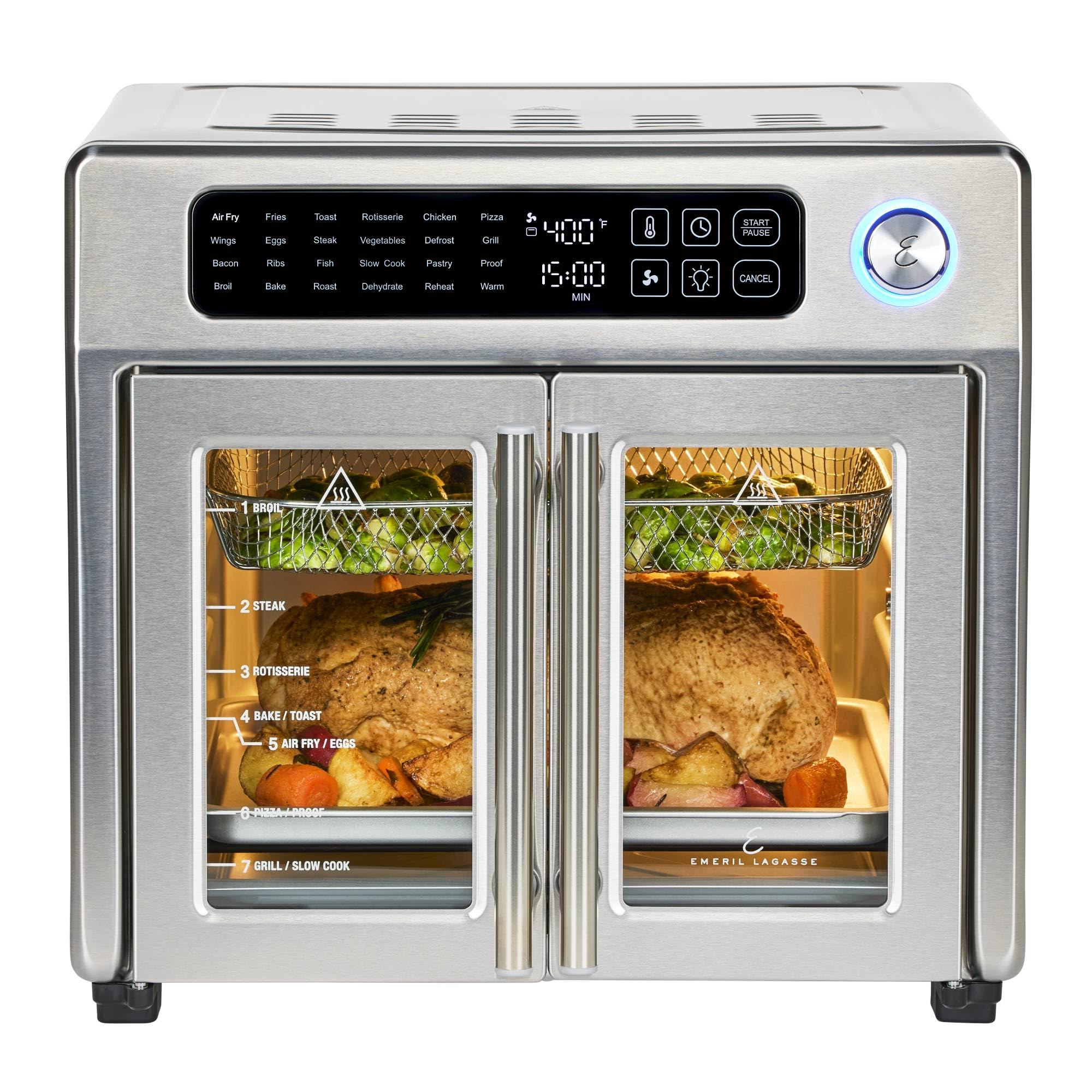Emeril Lagasse Extra Large French Door Air Fryer Toaster Oven Combo, 24 Cooking Functions and Dig... | Amazon (US)