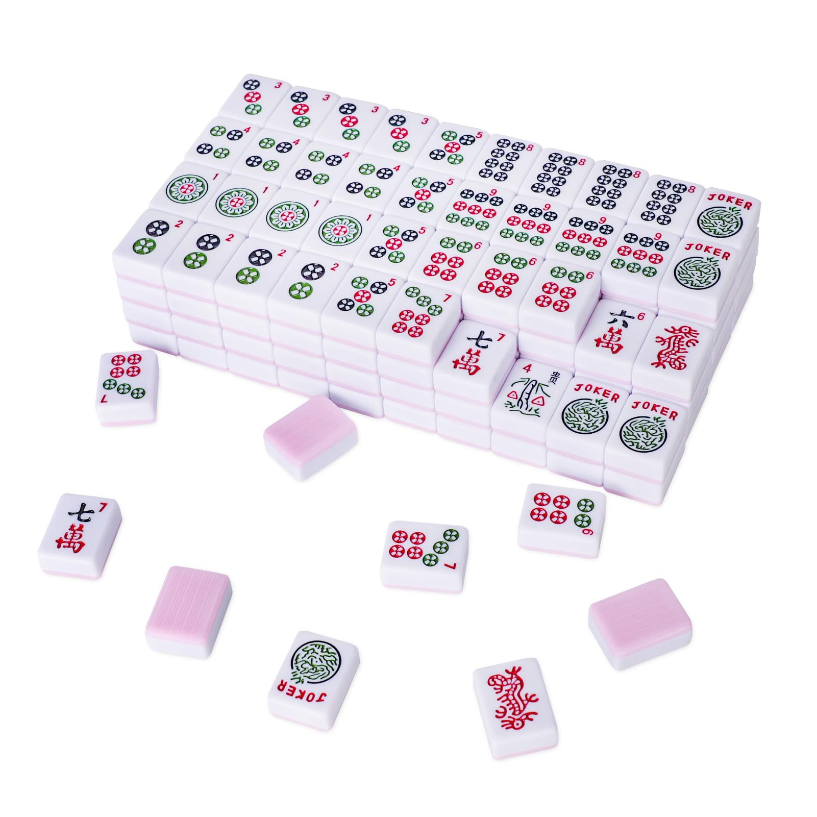 American Mahjong Tile Set with 166 Pink Back Tiles (1.2”, Tiles Only), Mahjong Game Set | Amazon (US)