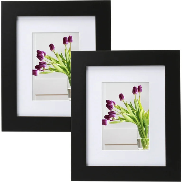 Mainstays Museum 8x10 matted to 5x7 Black Tabletop Picture Frames, Set of 2 | Walmart (US)