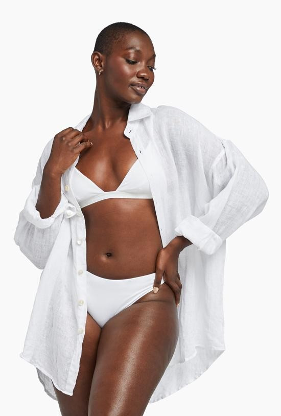 Playa Linen Oversized Shirt | Vitamin A Swim