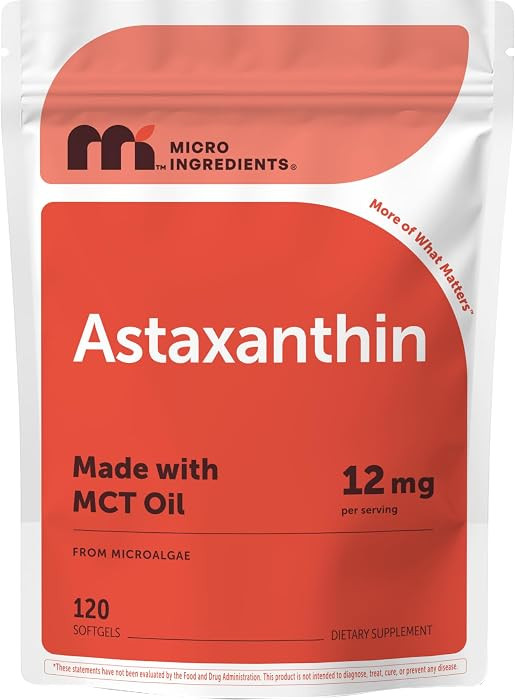 Astaxanthin 12mg, 120 Softgels, 4 Month Supply | Premium Astaxanthin Antioxidant Supplements | Fresh Microalgae Source | Supports Eye, Joint, & Internal Circulation Health | Easy to Swallow | Amazon (US)