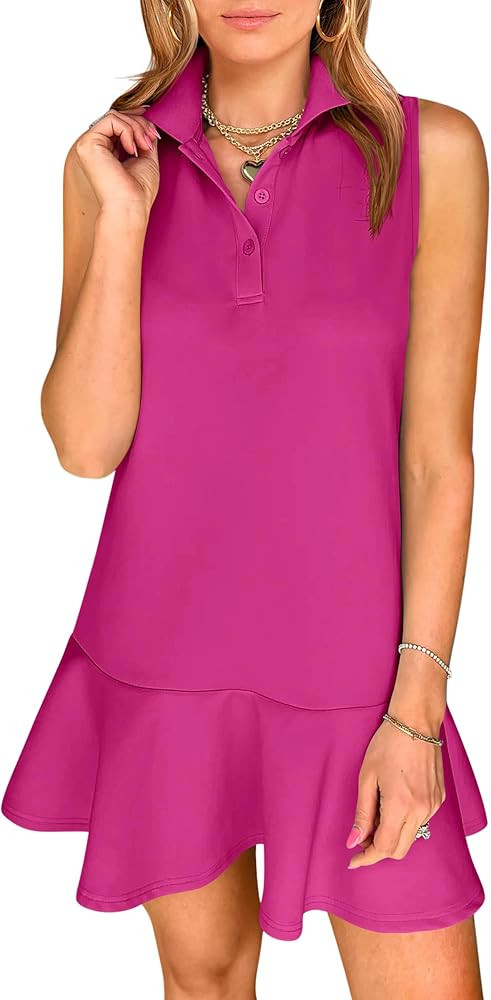 ANRABESS Womens Summer Mini Dresses Polo Sleeveless Shift Short Dress Tennis Golf Athletic Casual... | Amazon (US)