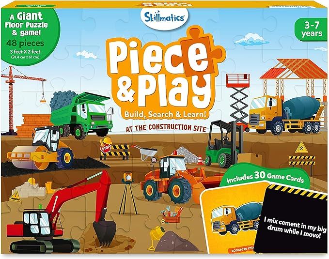 Skillmatics Floor Puzzle & Game - Piece & Play Construction Site, Jigsaw & Toddler Puzzles, Educa... | Amazon (US)