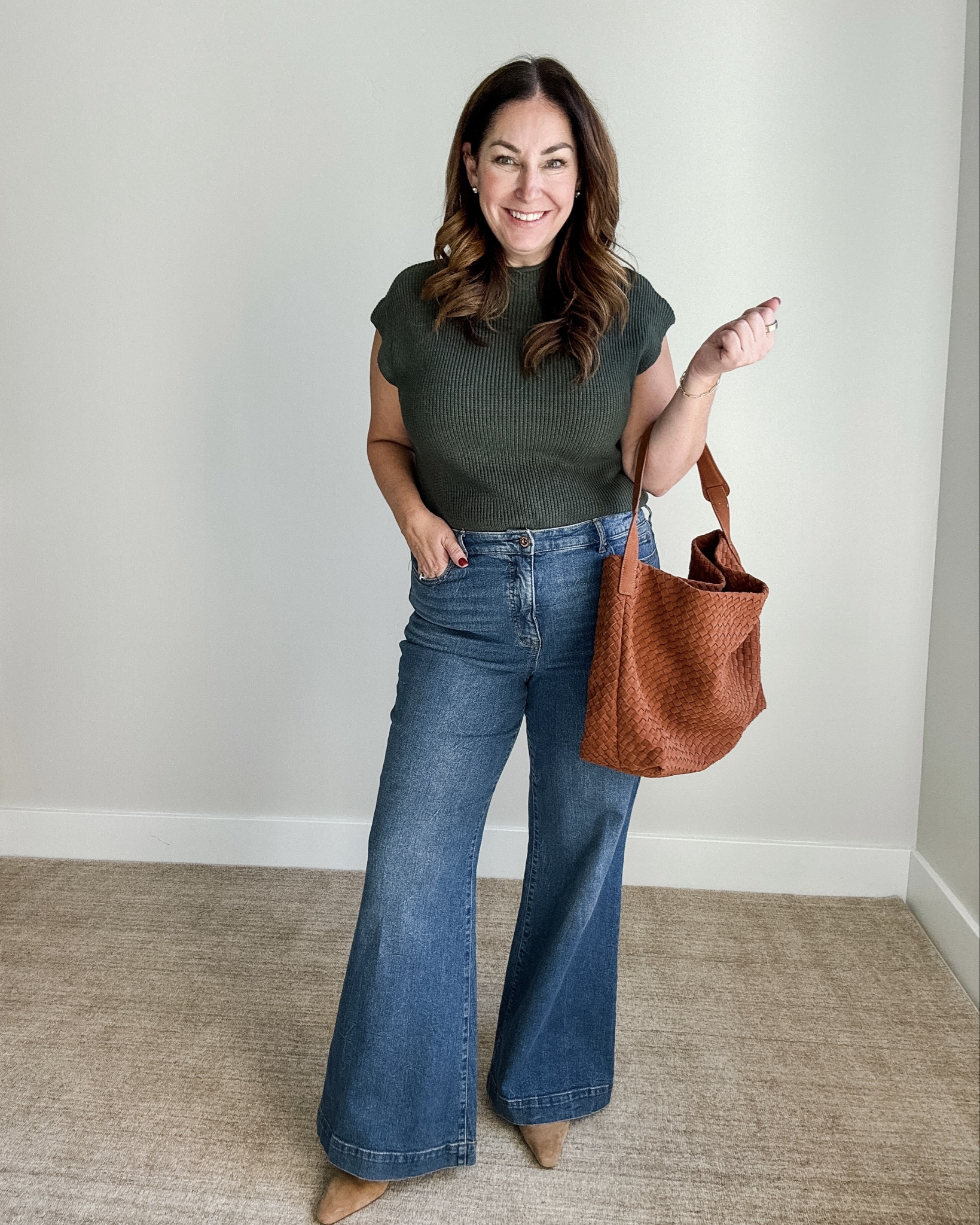 Happy casual fall outfit // Wearing large in sweater, 32 in jeans #falloutfit #sweaterweather #fallcasualoutfit #fallsweater #fallblouse 

 

#LTKMidsize #LTKFindsUnder50 #LTKStyleTip
