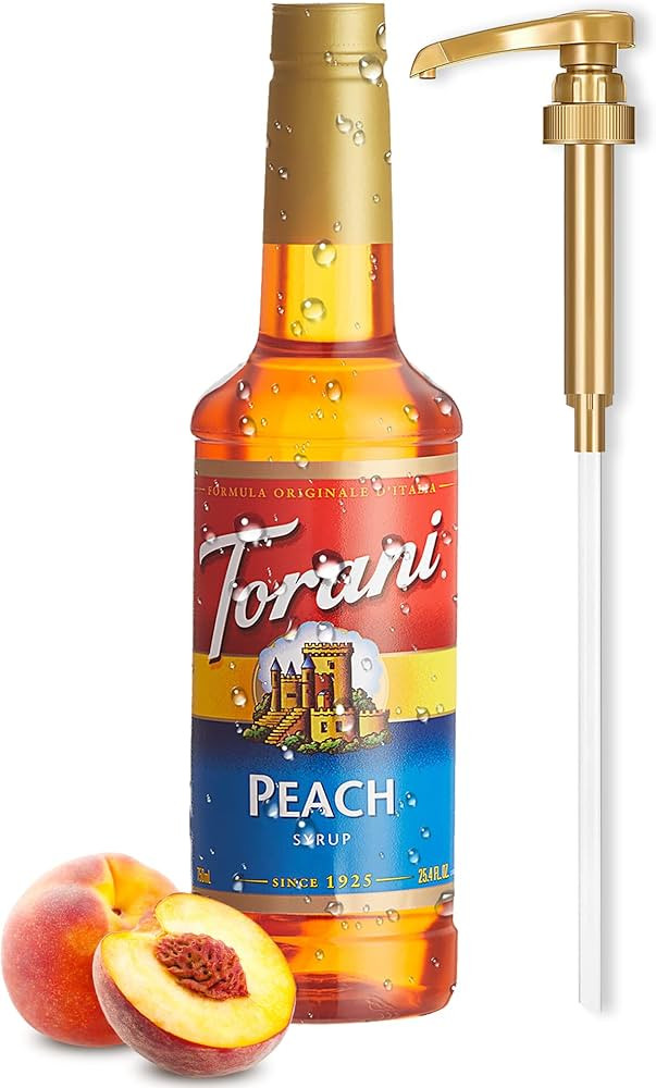 Peach Syrup for Ice Tea & Drinks 25.4 Ounces Flavoring for Drinks with Little Squirt Syrup Pump | Amazon (US)