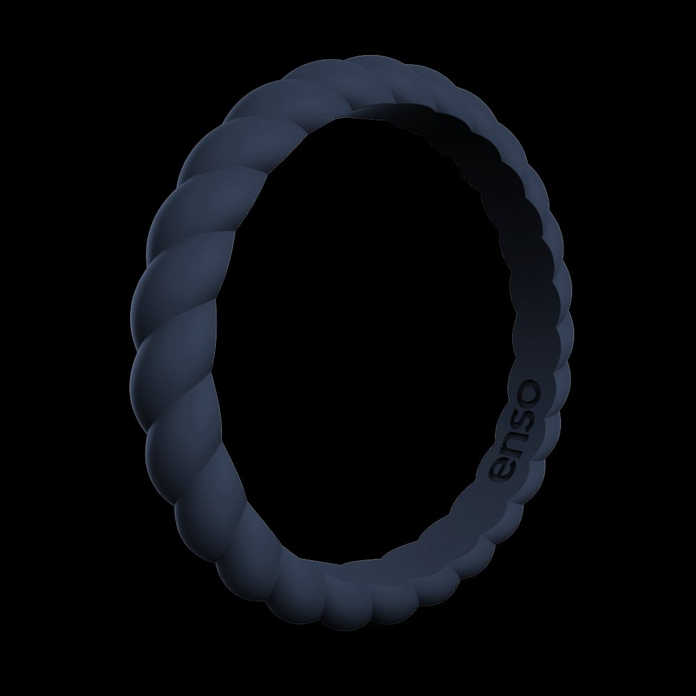 Braided Stackable Silicone Ring - Midnight Blue | Enso Rings