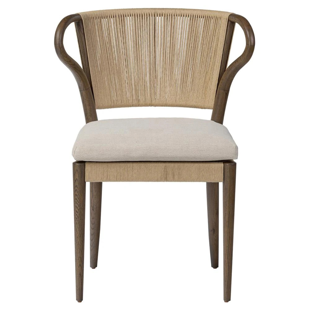 Amira Broadway Dune Linen Armless Dining Chair | Kathy Kuo Home