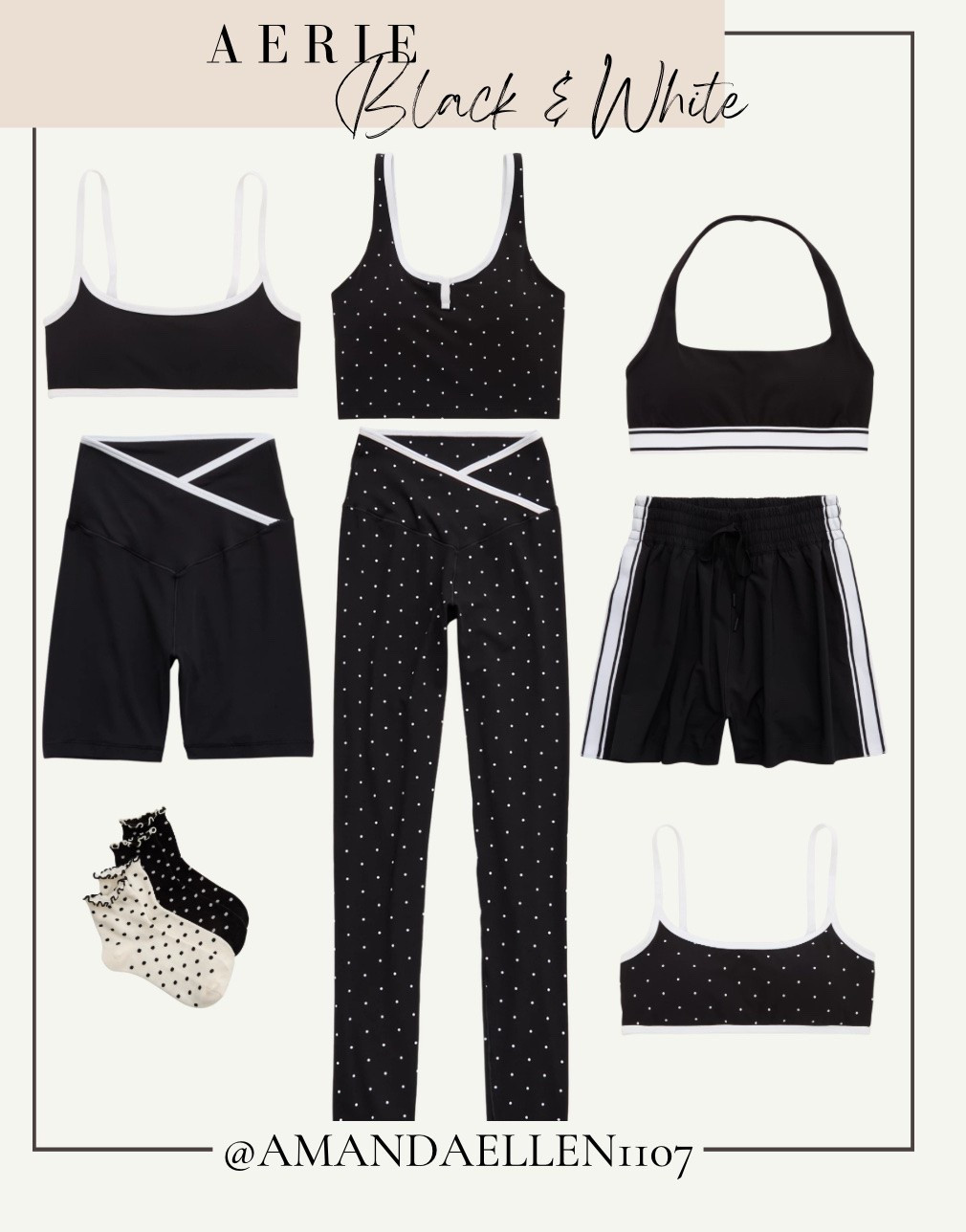 Black & white activewear is always in style 🤍🖤 These Aerie workout sets are the perfect mix of cute, comfy, and flattering! From the adorable black & white polka dot set to classic biker shorts, sports bras, and matching athleisure looks, these are perfect for Pilates, hot girl walks, gym days, errands, and everyday wear.

If you’re building your fall activewear wardrobe, don’t skip these Aerie favorites. They’re soft, supportive, and easy to mix and match—and several styles are on sale!

✨ Shop my favorite:
• Aerie workout sets
• Black workout set
• White workout set
• Black and white activewear
• Polka dot workout set
• Biker shorts outfit
• Pilates outfit
• Matching gym set
• Athleisure outfit
• Women’s workout clothes
• Fall activewear
• Aerie sale
• Gym outfit inspiration
• LTK finds
• Pinterest fashion
• Viral workout outfits

#Aerie #AerieActive #WorkoutSet #PilatesOutfit #Activewear #GymStyle #Athleisure #BikerShorts #BlackAndWhiteStyle #FallFashion #WorkoutClothes #LTKFitness #LTKStyle #LTKFinds #PilatesStyle #GymOutfit #AerieFinds #PinterestFashion #FitnessFashion #FallOutfits

#LTKdayinmylife #LTKActive #LTKTall