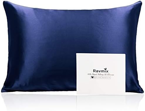Ravmix Silk Pillowcase for Hair and Skin, 100% 21Momme, with Hidden Zipper, Both Sides Mulberry S... | Amazon (US)